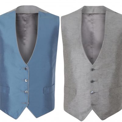 Peregrine Jude Ultmate Grey Blue Silk Wedding Waistcoat