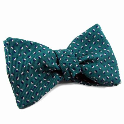 Jade silk bow tie